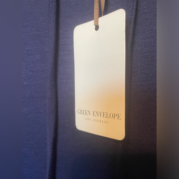 Green Envelope Medium Blue Navy Pullover hooded light weight Fall essential - Picture 2 of 9